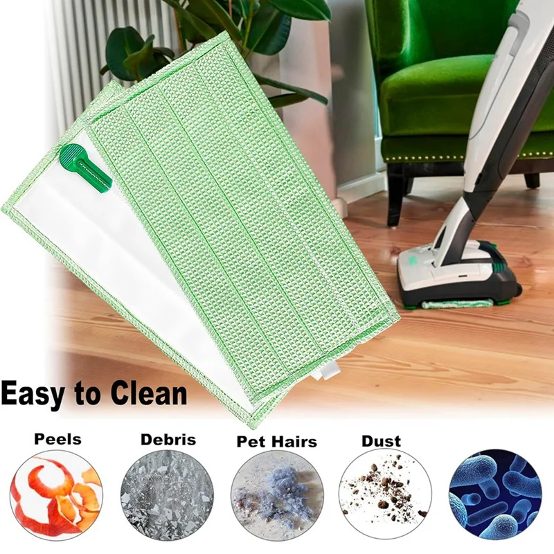AD24-ميكروفايبر ممسحة أرضية وسادة استبدال ل Vorwerk SP600 ممسحة عبوة مجموعة ممسحة القماش كفاءة تنظيف ممسحة القماش