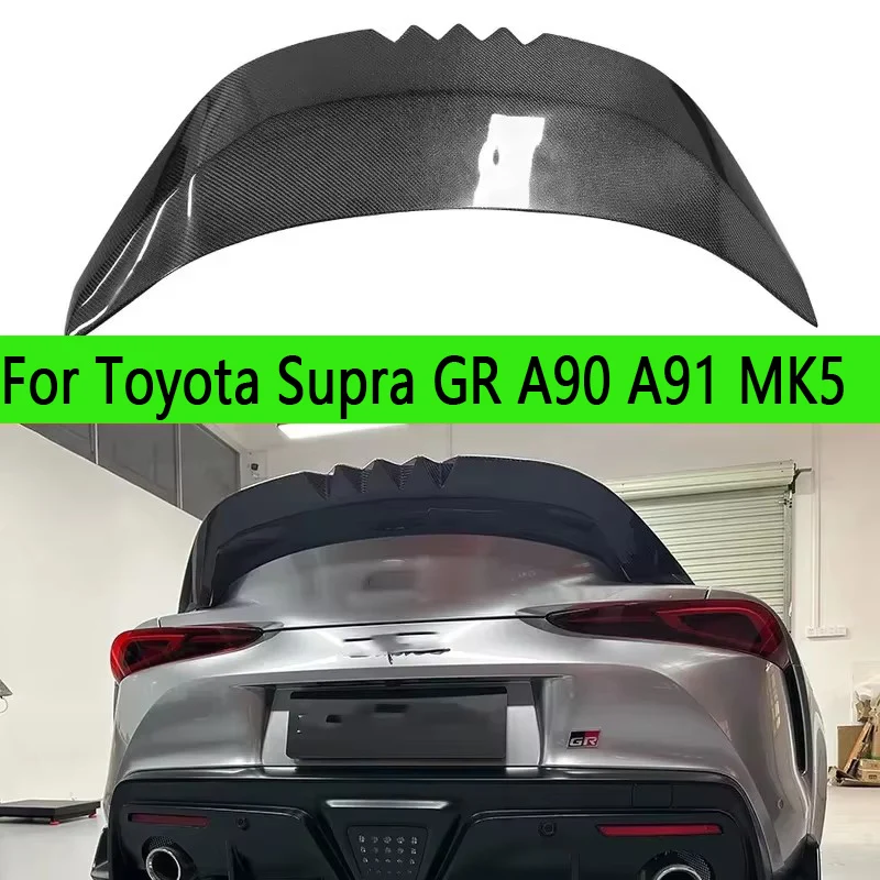 

For Toyota Supra GR A90 A91 MK5 Carbon Fiber Tail fins Rear Trunk Spoiler Guide Wing Rear Wing Auto parts body kit