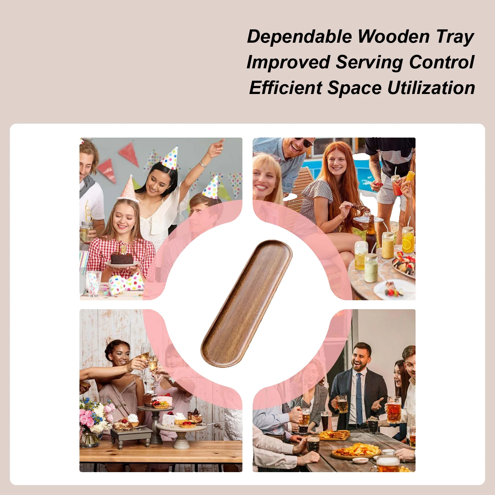 

Wood Dessert Plate Japanese-style Wooden Sushi Tray Snack Plate Dried Fruit Plate Wooden Plate Tableware