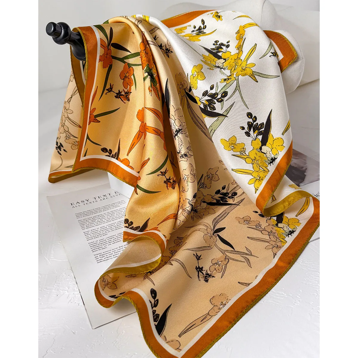 

100% Natural Twill Silk Scarf for Women Neck Double side Female Foulard Headband Shawl Wrap Square шарф Hijab Bandana Scarves