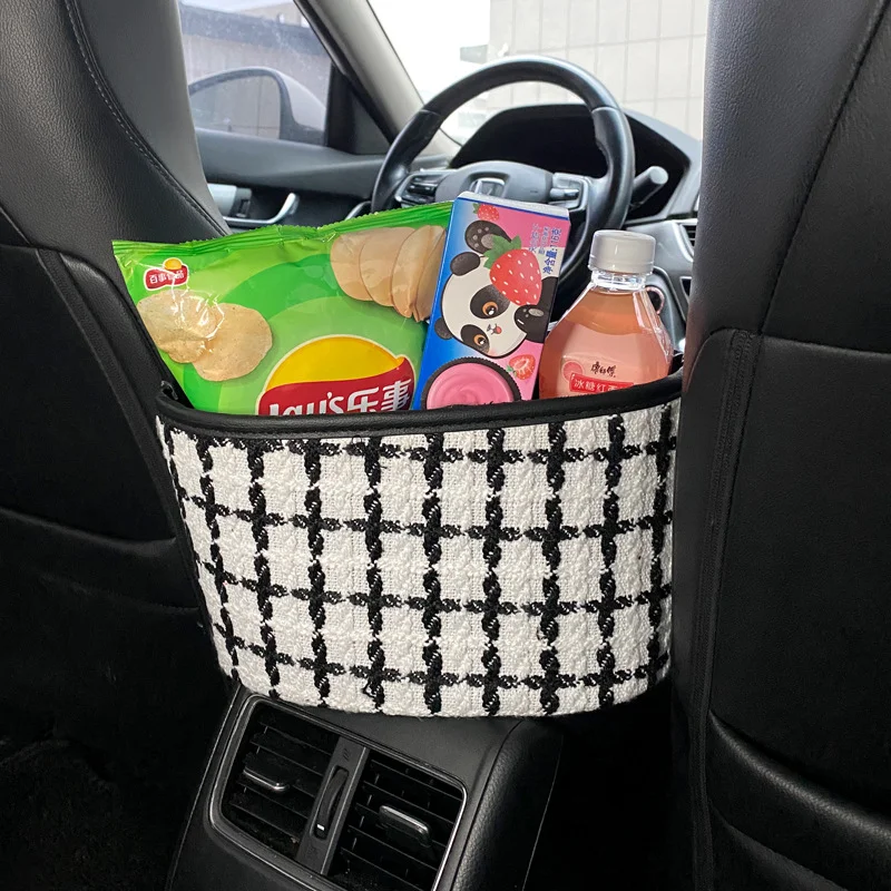 Car Storage Bucket Women Creative Car Seat Backrest Storage Sundries Coins Water Cups Returned to the Interior