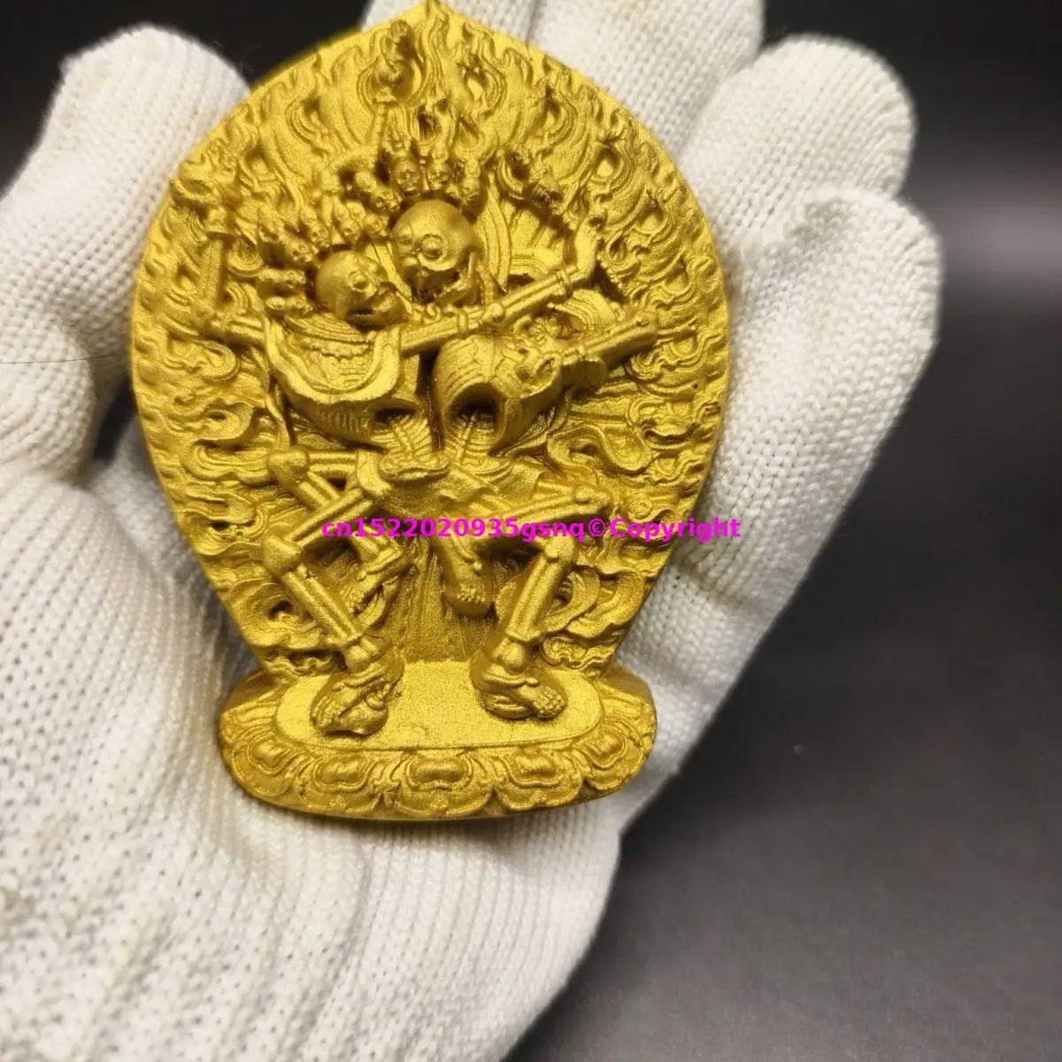 argile-faite-a-la-main-du-tibet-smasana-adhipati-shri-chitipati-bouddha-peint-en-or-sat-chaya-saint-tsha-tsha-temple-bouddhiste-culte-du-moine