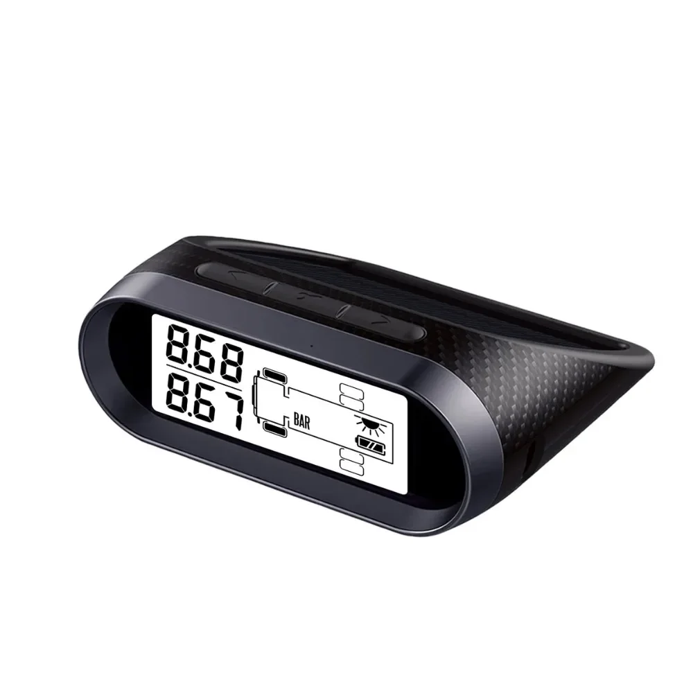 Digital Truck TPMS 203 PSI 14 BAR Max Supports 14 Wheels Pressure Monitoring System with Solar Powered Wireless Display