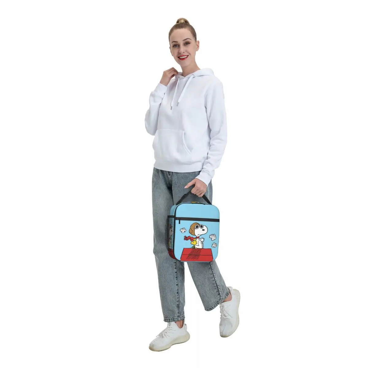 Custom Snoopy Woodstock scatole da pranzo portatili multifunzione Cartoon Cooler Thermal Food Insulated Lunch Bag Kids School Children