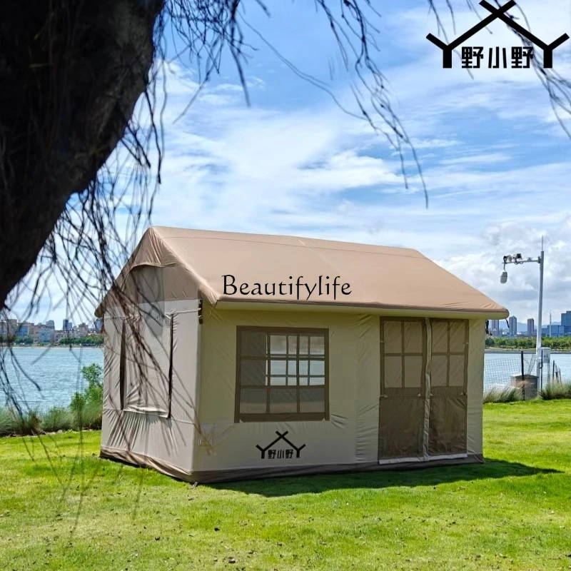 

Outdoor camping inflatable tent with electric high pressure charging and pumping pump