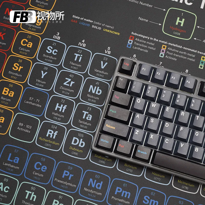 FBB Mouse Pad Gaming Periodic Table Of Elements Deskmat Keyboard Carpet with Sewn Edges Non-slip Table mat Office Accessories