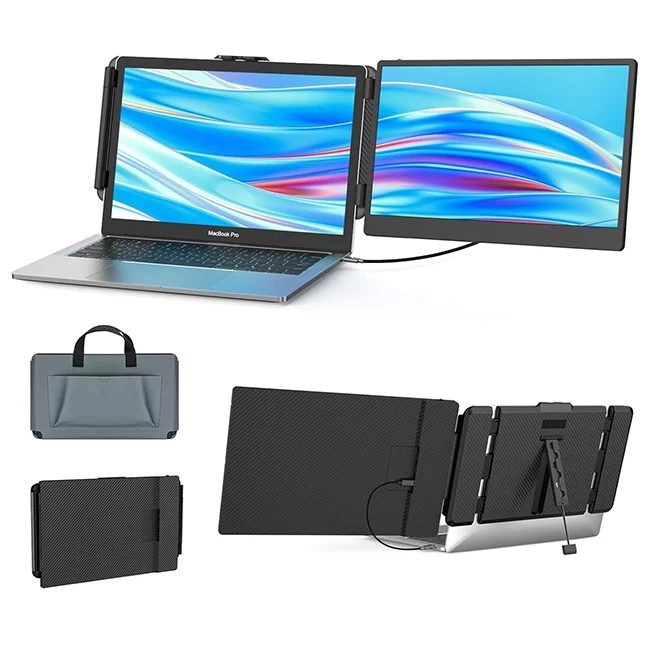 

USB-C Plug And Play Kwumsy S1 14inch FHD 1080P IPS Portable 60Hz Laptop Dual Screen Extender For Travelers