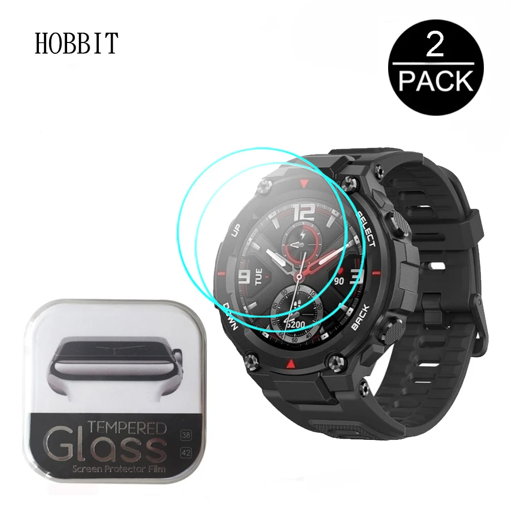 2 pezzi per Huami Amazfit t-rex TRex Pro GTR 42 47mm Stratos 3 HD protezione dello schermo in vetro temperato SmartWatch accessori protettivi