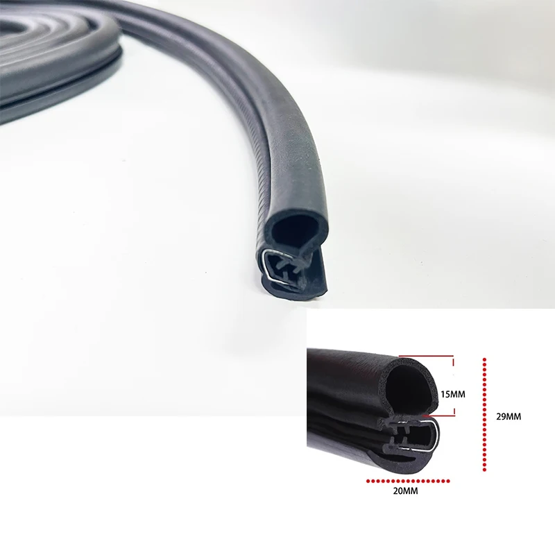 2 Meters Car Rubber Car Door Seal Weatherstrip EPDM steel belt Weatherstripping Soundproof Waterproof Seal Kit