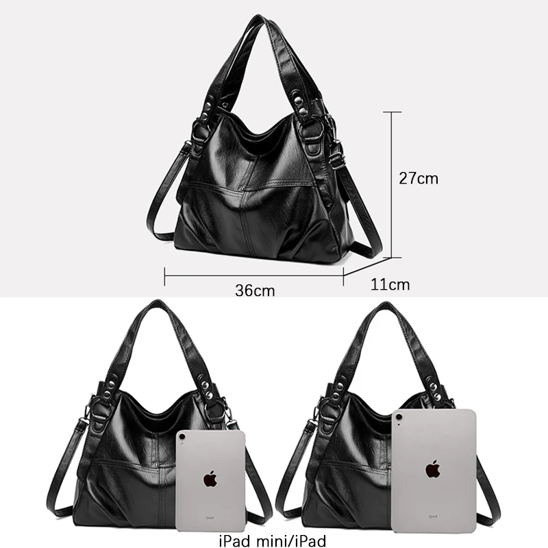 Soft Leather Luxury Handbags Women New Casual Tote Bag Designer Ladies Large Shoulder Crossbody Handbag Sac for Female Patchwork