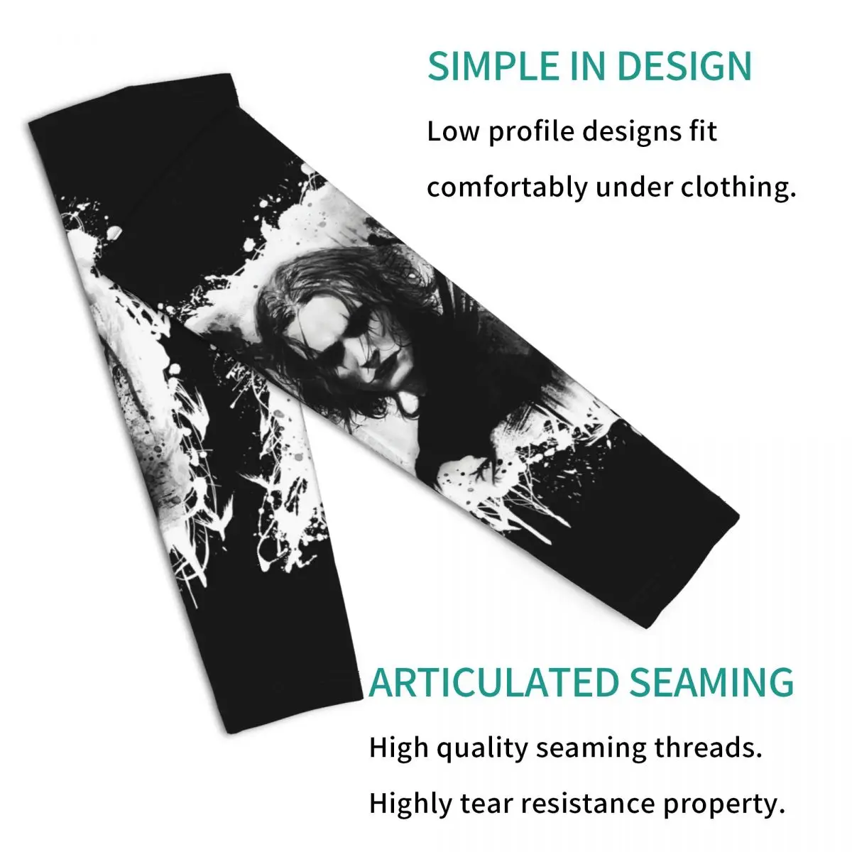 Eric Draven-The Crow Arm Sleeves Мужчины Женщины Защита от солнца и ультрафиолета Татуировки Прикрытие Спорт Охлаждение Велоспорт