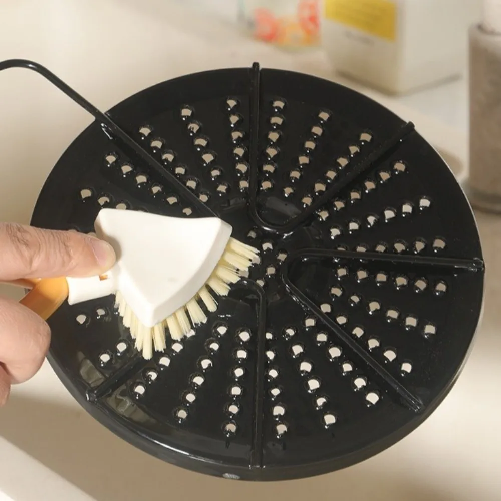 

Новая складная щетка для чистки зазоров с короткой ручкой, многофункциональные кухонные треугольные щетки, портативные щетки для угловых зазоров