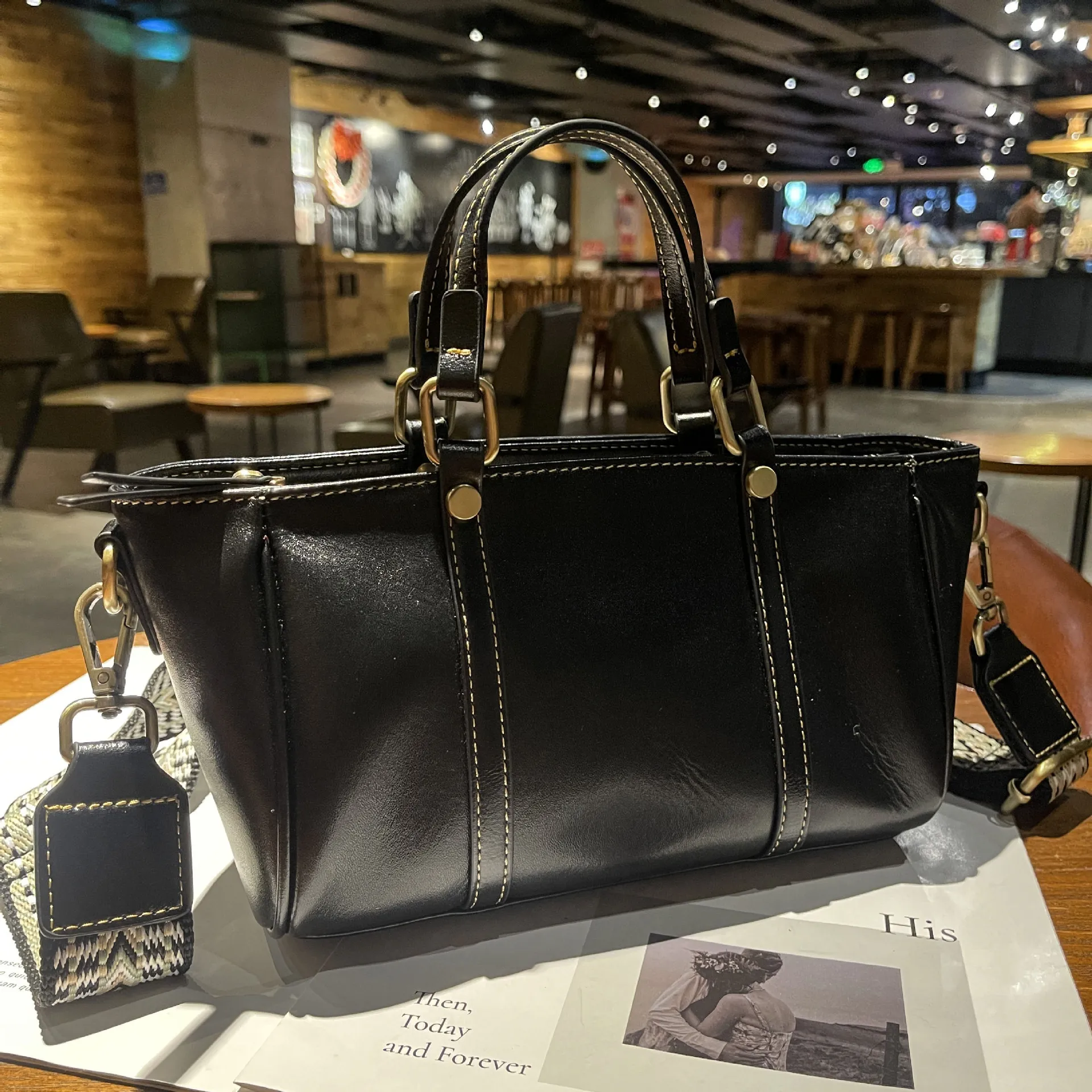 Genuine Leather Luxury Handbag Cow Leather Designer Tote Bag Brand High Quality Garden Party Women Shoulder Bag Shawl Strap vip