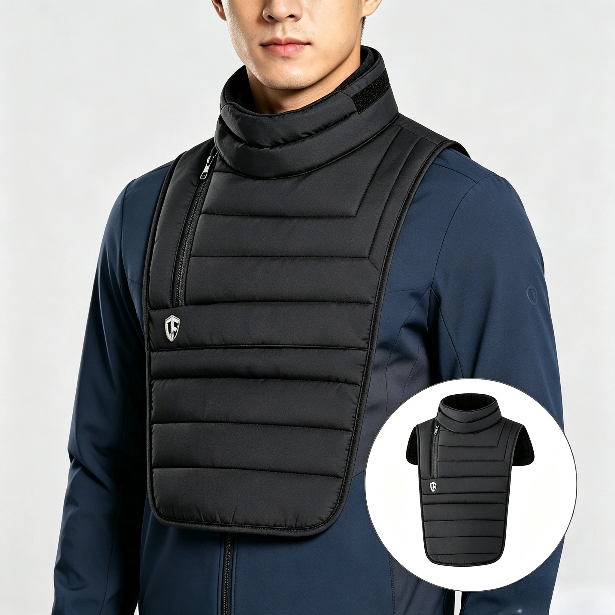 Motorcycle Winter Neck Chest Warmer Detachable Windproof Riding Bib Cold Proof Protector for Motorbike Scooter Cycling Outdoor
