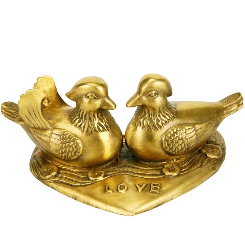 Pure copper, pure copperware, mandarin duck playing in the water, marriage, marriage, marriage, husband and wife, harmony