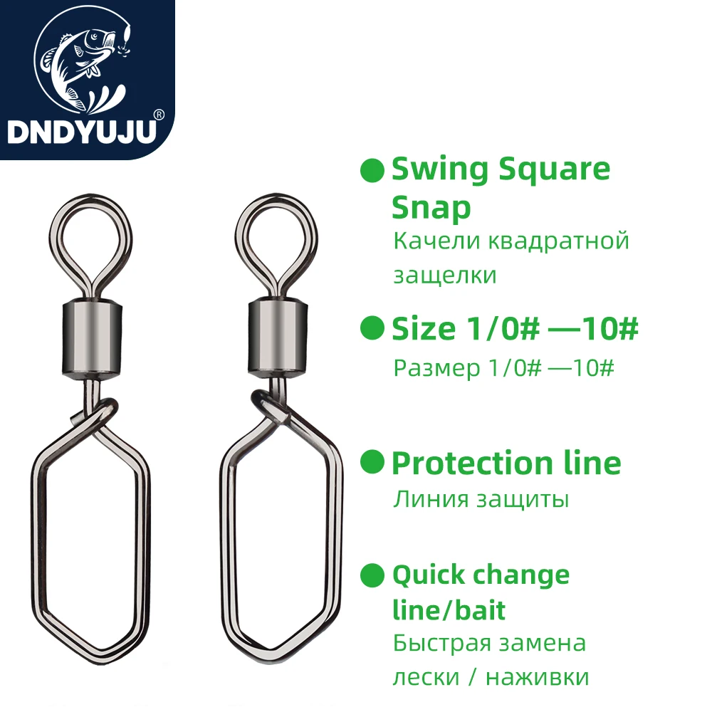 DNDYUJU 30Pcs Fishing Hook Snap Pin Stainless Steel Fishing Rolling Swivel Snap For Fish hook Lure Carp Fishing Accessory