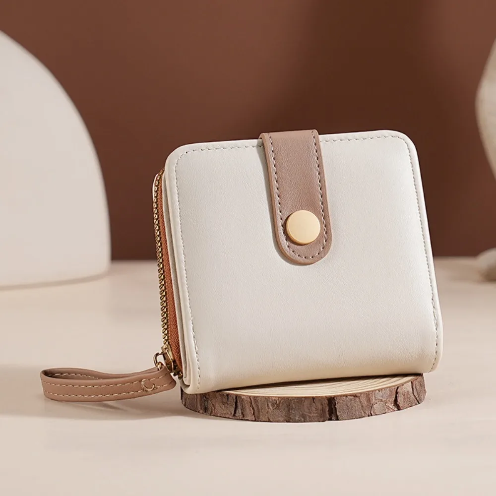 ポータブル PU レザー女性の財布複数のカードスロットジッパー小銭入れ多機能ショート財布男性