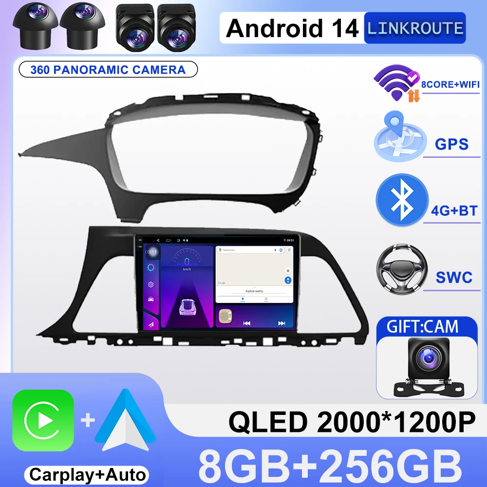 

Android 14 Car Radio Stereo For Hyundai Sonata 7 LF 2014 2015 2016 2017 -2020 Auto GPS Navigation Multimedia Video Player WIFI
