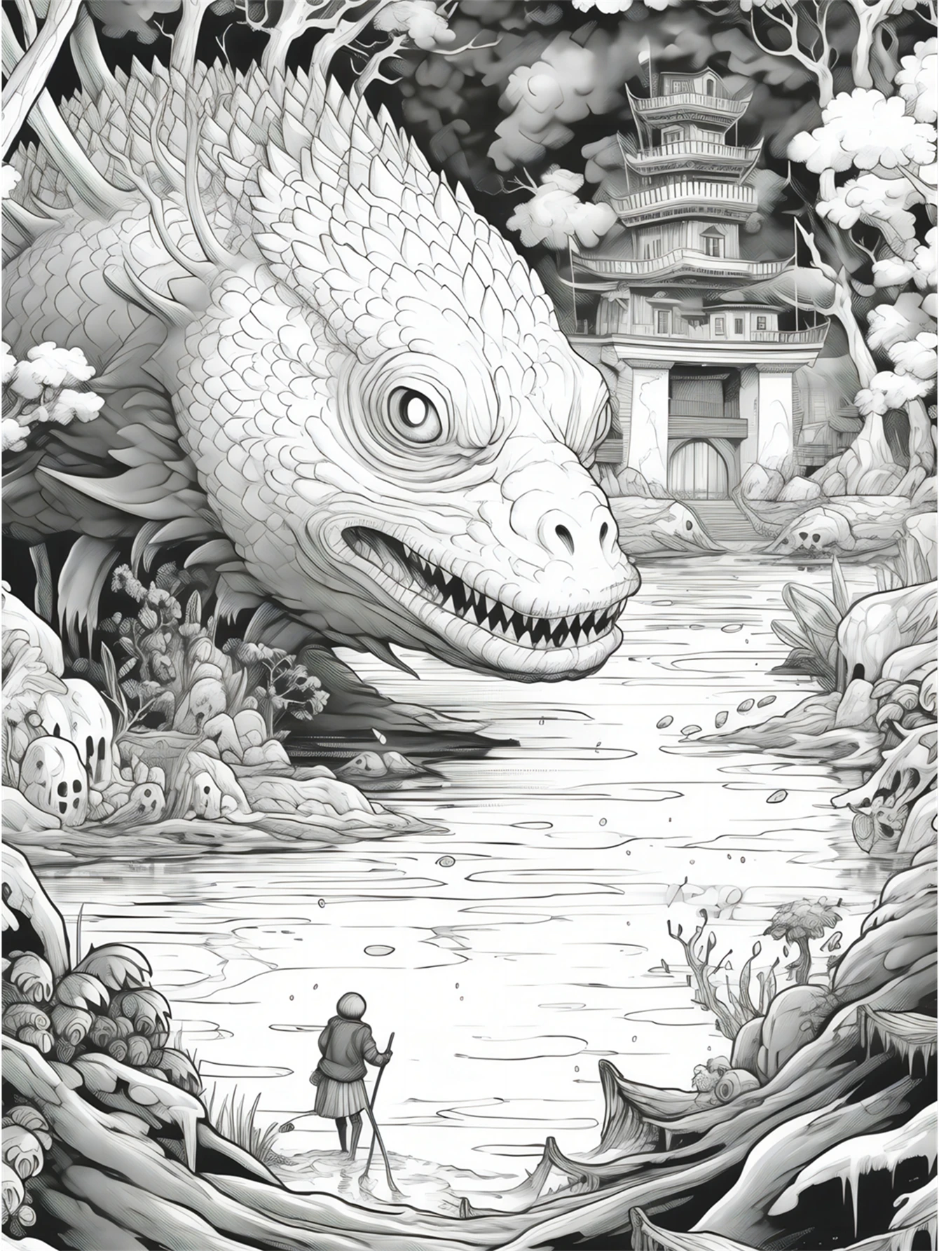 كتاب تلوين على شكل وحش ، أصلي ، ورق مطور ، سميك ، 20 صفحة ، كتب تلوين ، هدية للعطلات ، الكريسماس ، جديد ، 1 عرض #5