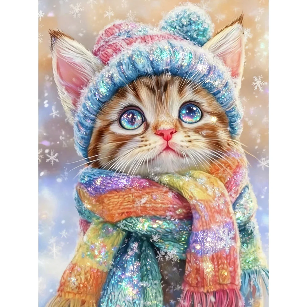 EverShine 5D-Diamantgemälde, Kätzchen, voll, quadratisch, rund, Bohrer, Mosaik, Katze, DIY-Stickerei, Tierhandwerk für Erwachsene, handgefertigtes Geschenk