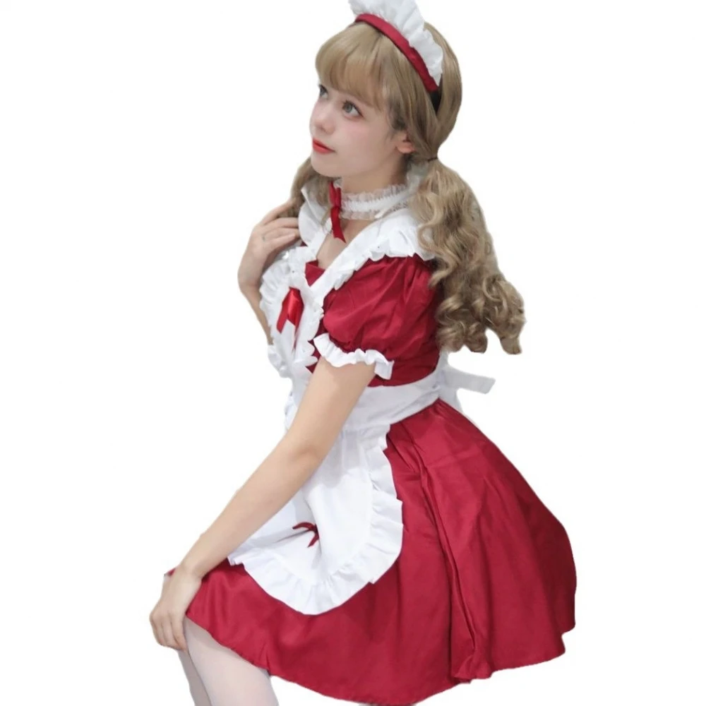 Mignon japonais Sle femme de chambre orm Dr quotidien Cosplay Lolita serviteur loween Doublets Costume traditionnel pour femme