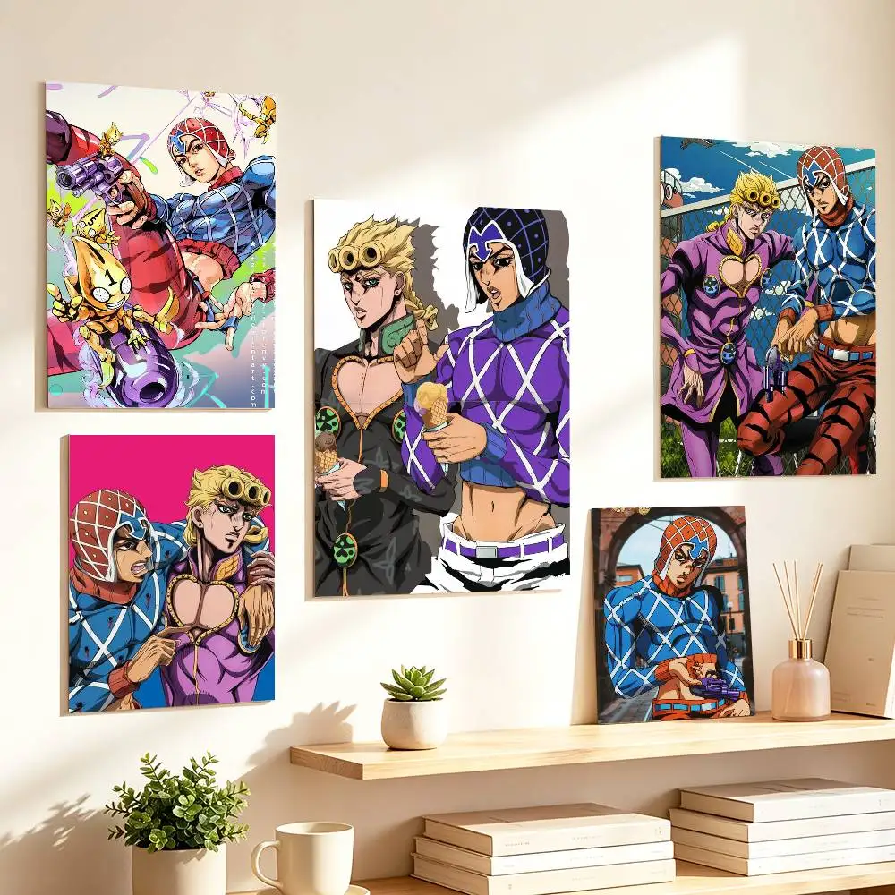 COOL J-JOJO M-Mista G-Giorno   Poster HD Self Adhesive Waterproof Wall Art Ideal for Home Office Dorm Gift