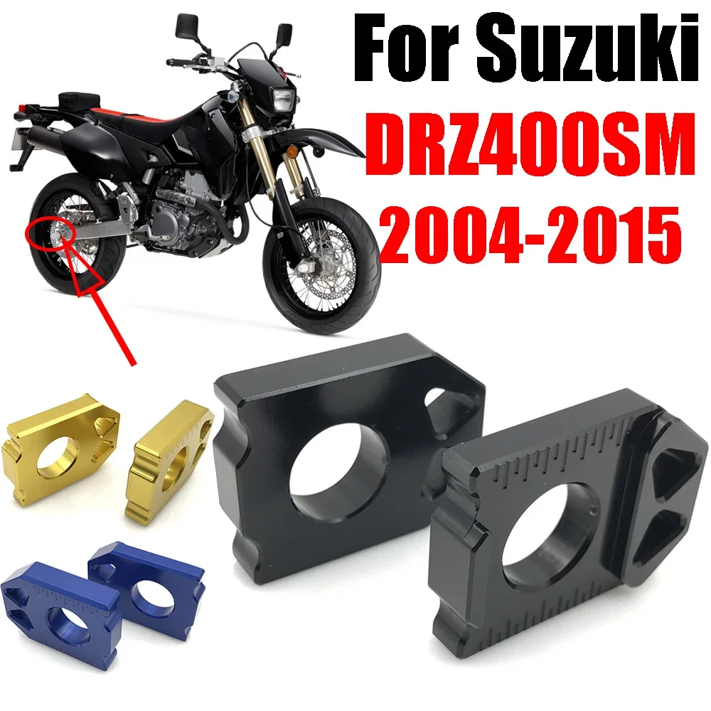 Eixo traseiro Bloco Cadeia Ajustador Peças para Suzuki, Acessórios da motocicleta, DRZ400SM, DRZ 400SM, DR-Z, DRZ400 SM, DRZ 400 SM, 2004-2015