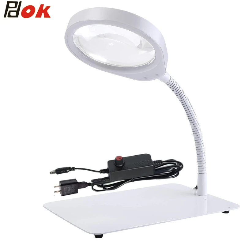 10X 20X USB Magnifier 48 LED Lights Big Len Magnifying Glass Illuminated Magnifier Lamp Loupe Reading/Rework/Soldering Lamp