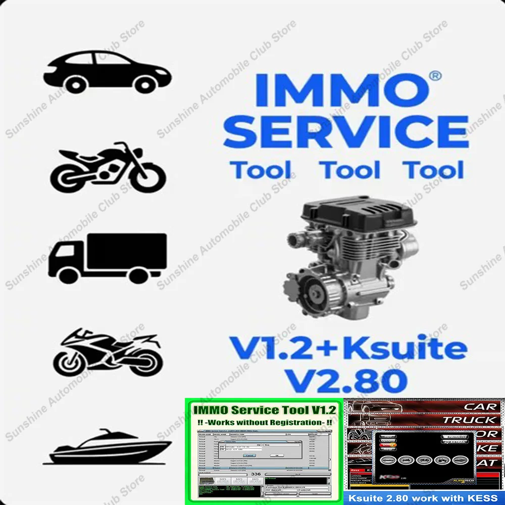 

Newest Tools IMMO SERVICE Tool V1.2 Car Repair Software - Ksuite 2.80 software for Kess V5.017 ECU Master Ktag 2.25 ECU Tool