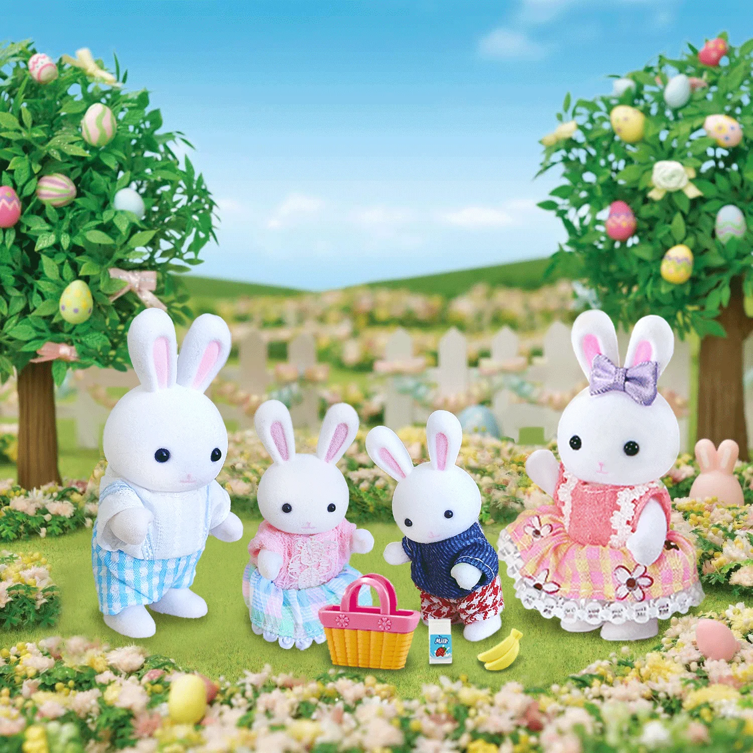 

4pcs Cute Rabbit Family Doll Set, Cute Rabbit Role Playing Game, Random Clothing Styles, Girl Birthday Gift Halloween Christmas