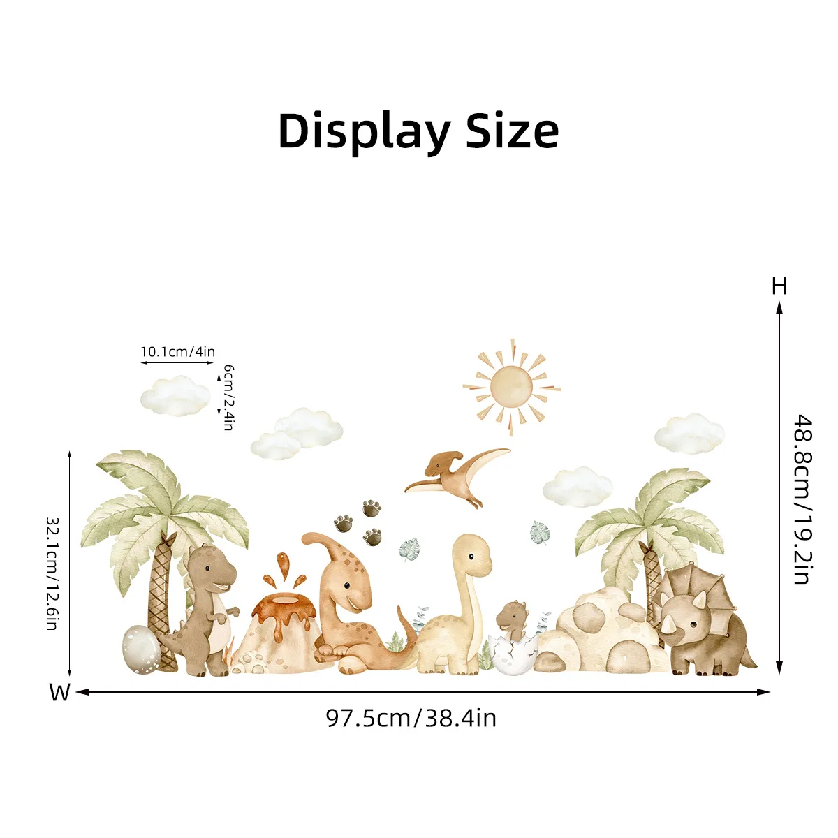 Cartoon Cute Dinosaur Jurassic Tree Forest Animal Wall Stickers For Children's Room Bedroom Nursery Decoration Wall Decals