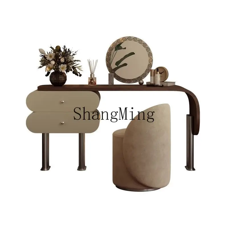 

LXY light luxury bedroom antique dressing table bedside table integrated dressing table