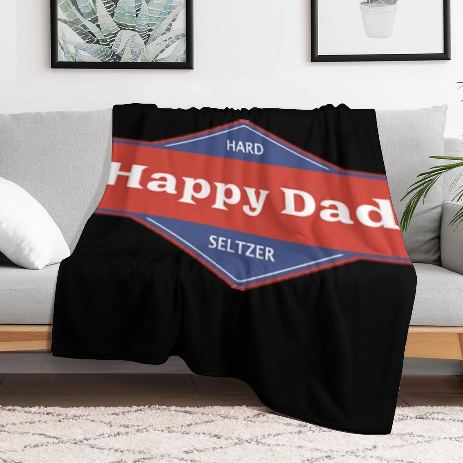 Happy Dad Seltzer Throw Blanket