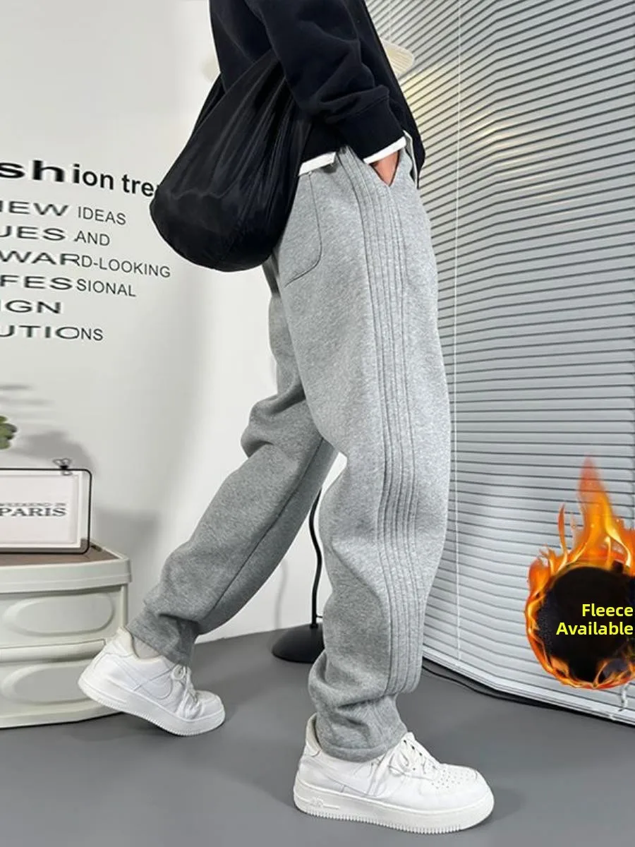 

Men's Straight Leg Harlan Casual Pants Autumn Winter New Sle Faionable All-Match Pure Color Loose Fit Comfortable Trousers