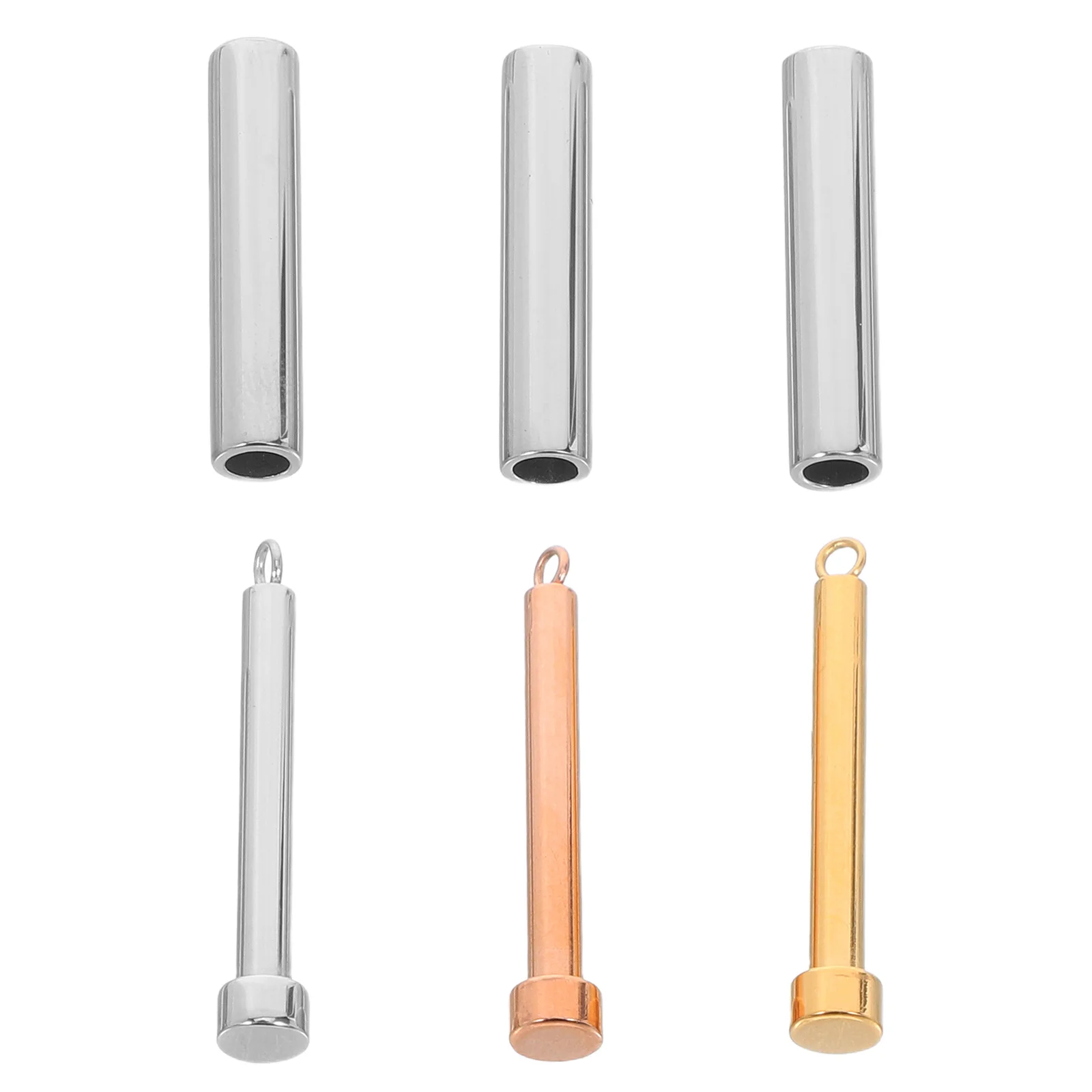 

3 шт. кулон из нержавеющей стали, минималистичный цилиндрический стержень, подвески, аксессуары для самостоятельного изготовления ювелирных изделий для ожерелья, браслета, сережек