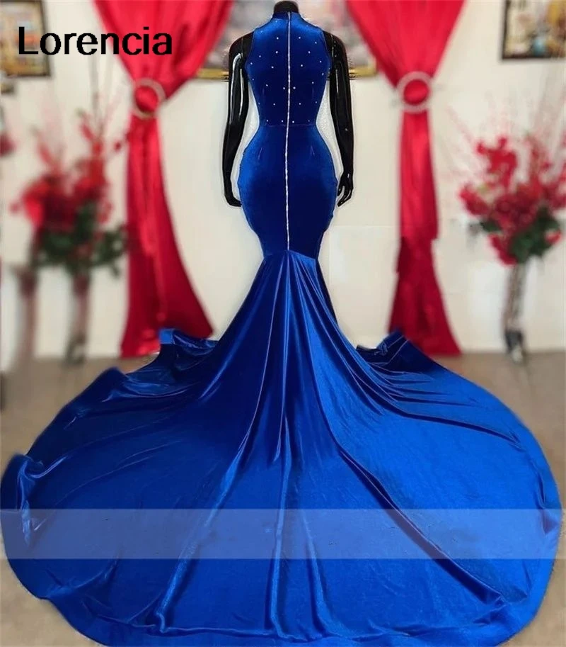 LorstudRoyal-Robe de Rhsirène bleue pour filles noires, CitroStrinestones, Perles, ixd'anniversaire, Quelle que soit la robe de soirée, YPD74