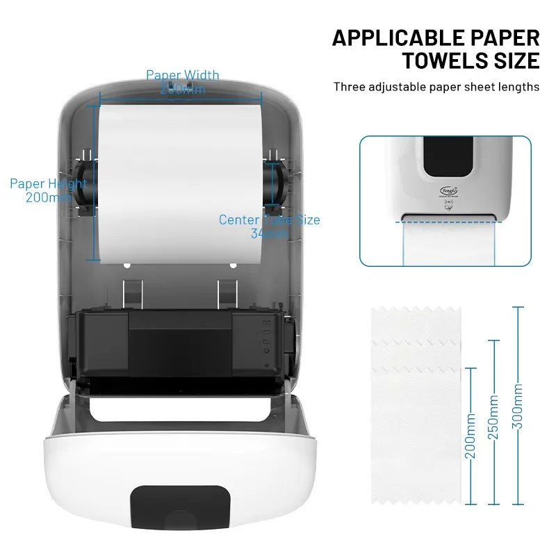 FQ-002 Sensor Hand Roll Towel Paper Dispenser Plastic Products Commercial Automatic Sensor Paper Tissue Dispenser