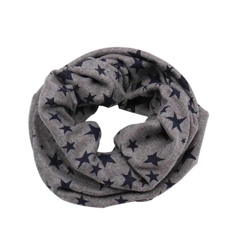 Autumn Winter Outdoor Neck Warmer O Ring Scarf For Kids Baby Cotton Neck Scarf Cute Star Print Children Warm Scarf Kids Collar