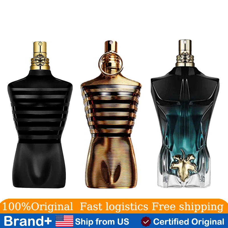 Jean Paul Gaultier Le Male Le Parfum 4.2 Fl Oz, Colonia de Larga Duración, Fragancia Natural Persistente con Feromonas, Perfume Francés, 3 Piezas