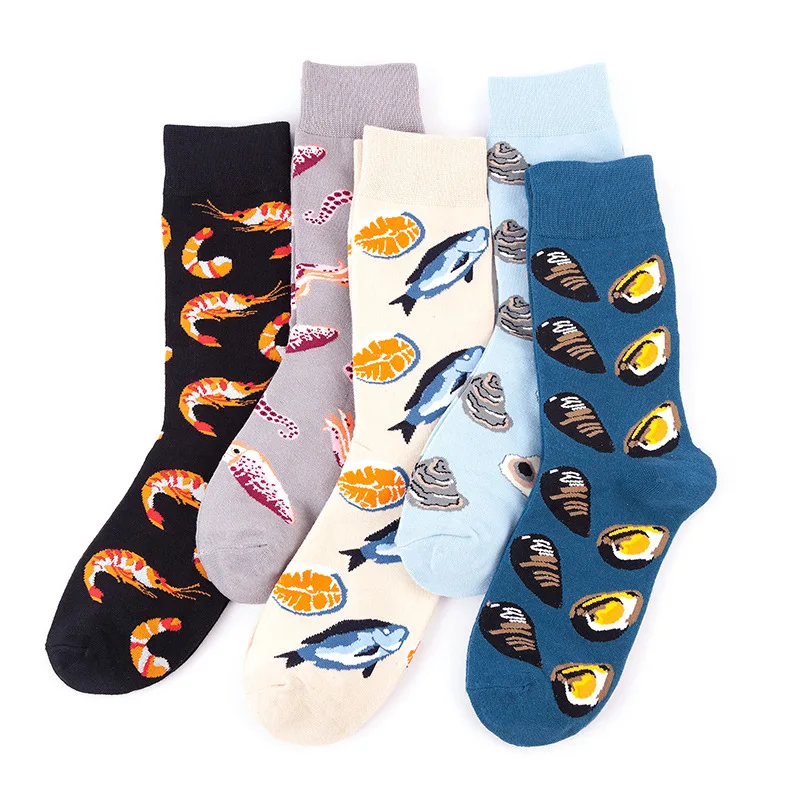 

Funny Socks Food Seafood Actic Shrimp Squid Socks Women Short Cotton Ankle Couple Premium Happy Socks Calcetines Mujer