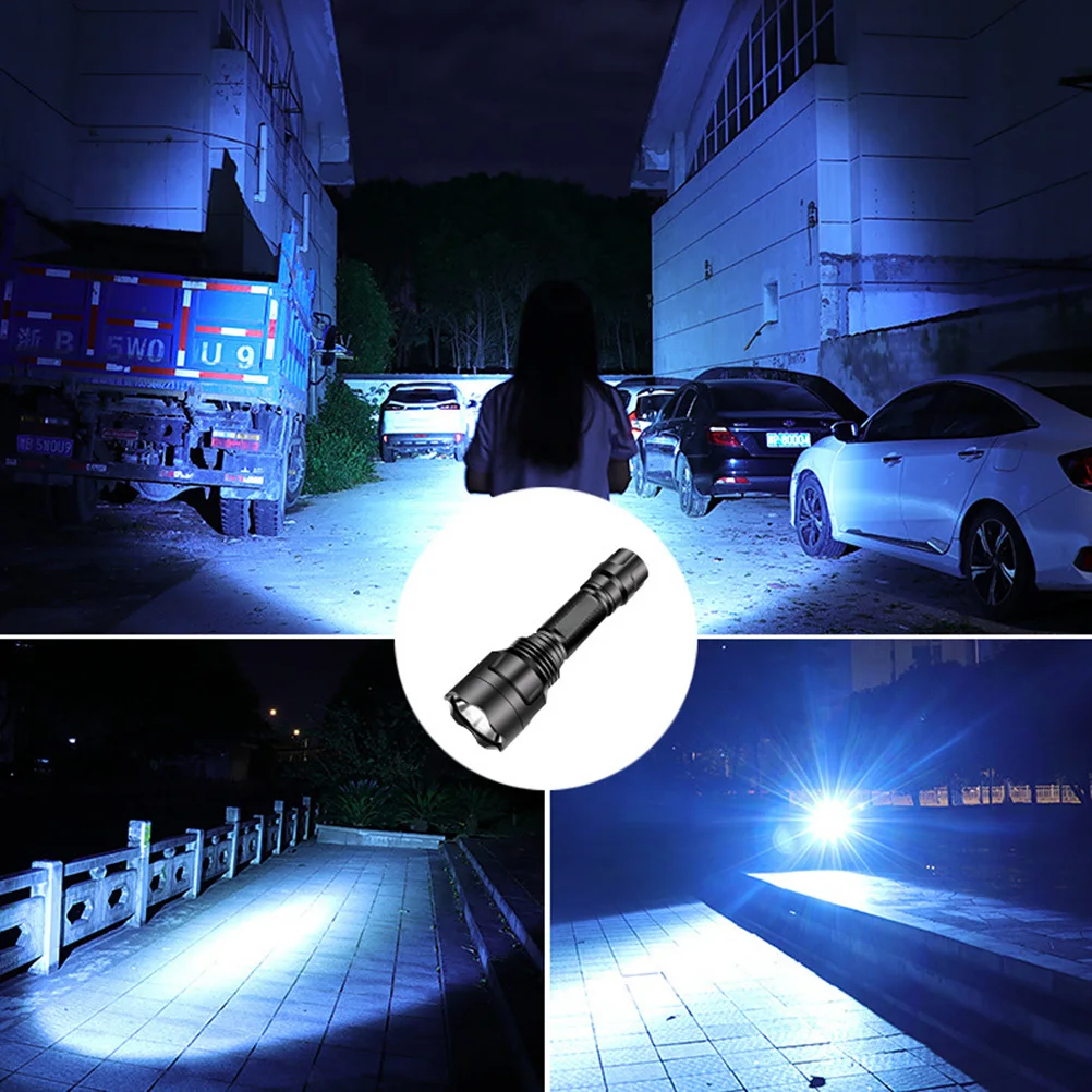 

1Pcs Outdoor Flashlight Strong Light Aluminum Alloy USB Recharge Torch Waterproof Portable Mini Hunting Hiking Emergency Black
