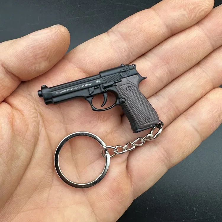 NEW Portable Mini M92f M1911 Small Gun Metal Plastic Pistol Keychain Model Creative Pendant Tools