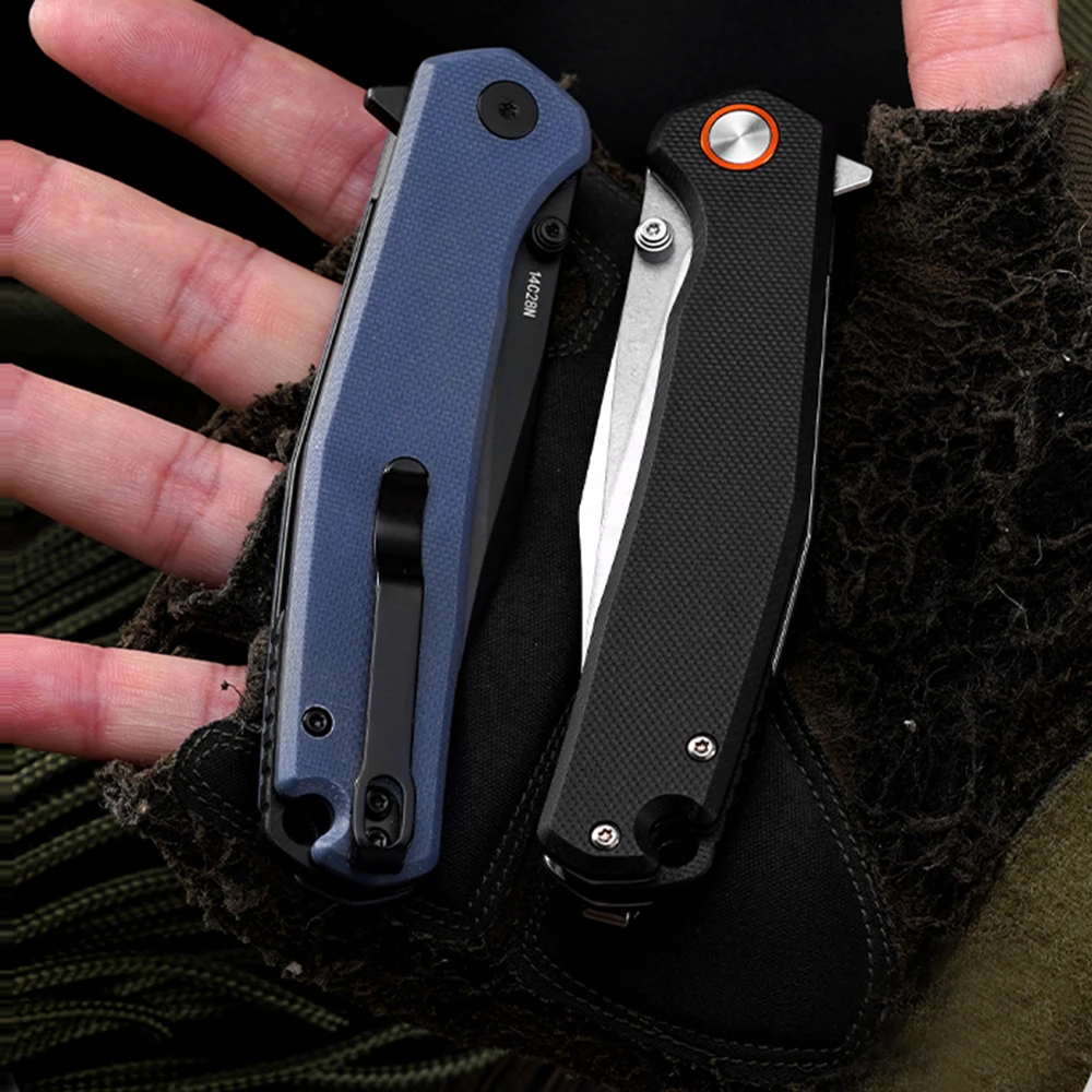 FREETIGER 14C28N سكين جيب قابل للطي G10 مقبض التخييم في الهواء الطلق صندوق تكتيكي القاطع EDC سكين مع مشبك جيب FT971