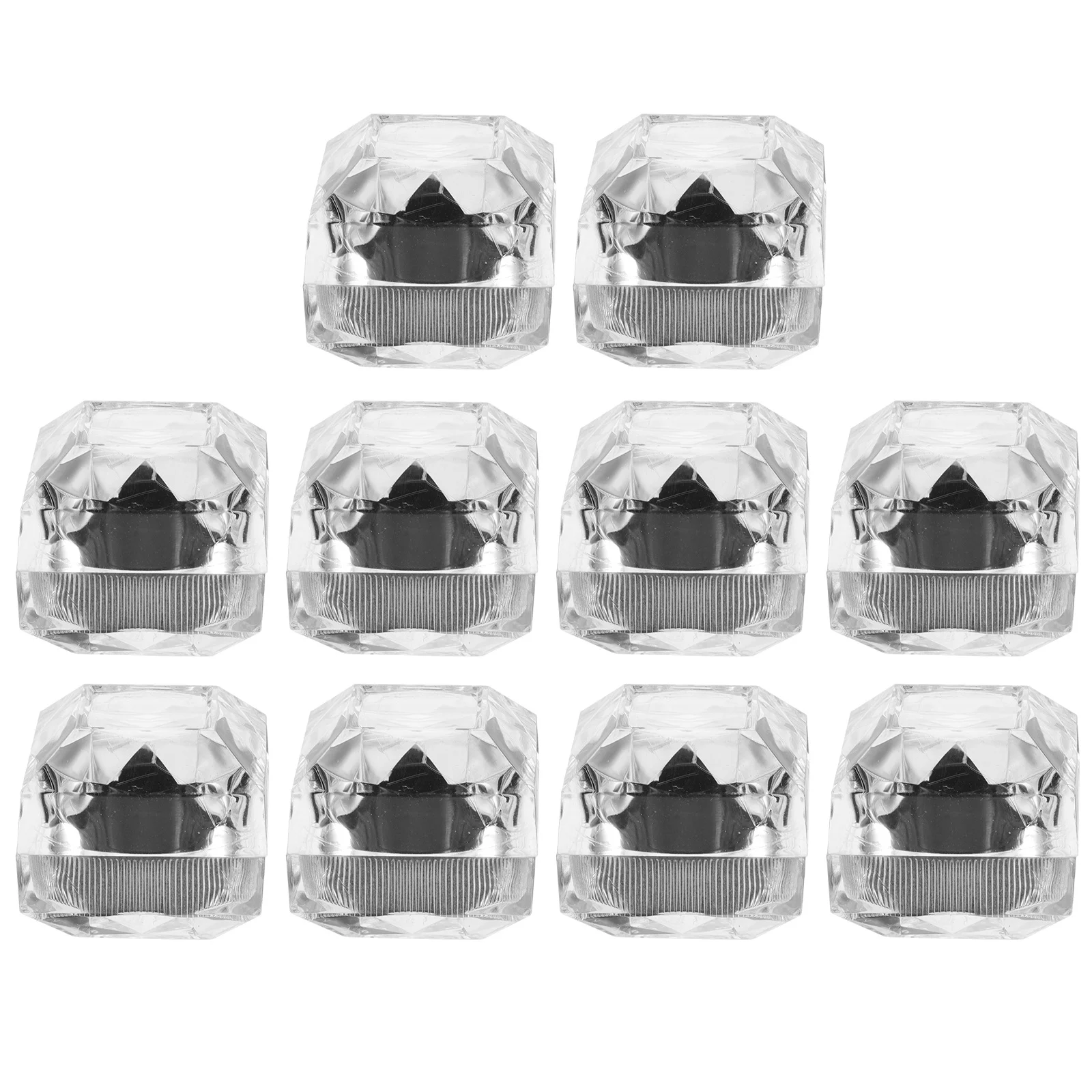 

10Pcs Acrylic Ring Jewelry Boxes Organizer Storage for Rings Earrings Small Accessories Portable Transparent Display Wedding