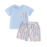 Toddler Baby Boy Baseball Outfit Short Sleeve Short Sleeve T-shirt Top Shorts Set Infant Summer Play Ball Clothes
