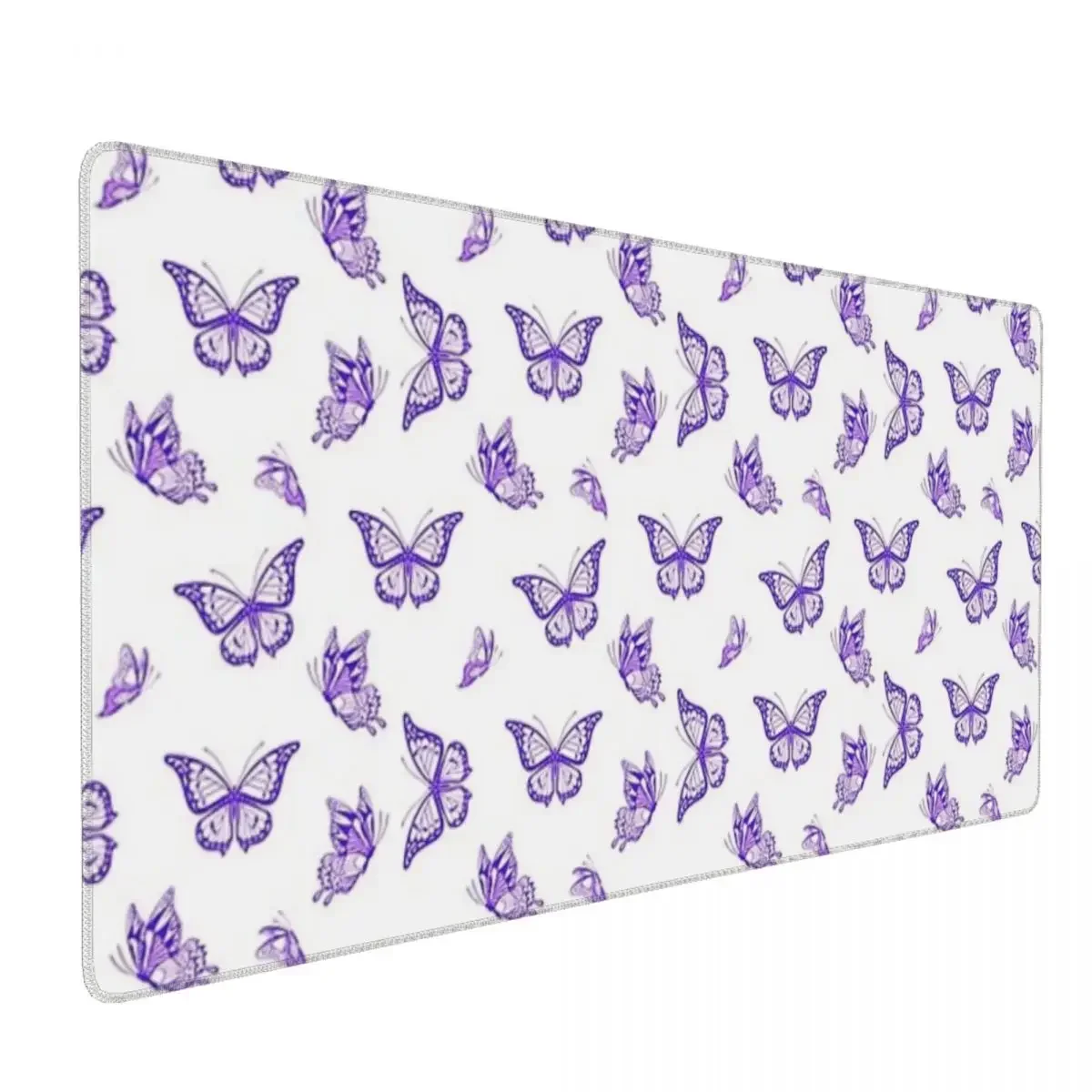 Tapete de mouse grande com estampa de borboleta roxa, teclado de computador, mouse, jogos, pc, laptop, mesa, acessórios de escritório, tapetes de mesa