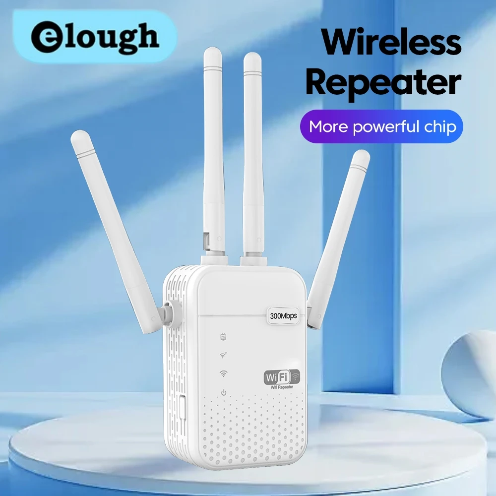 Elough Cellular Communication Amplifier WiFi Repeater 1200M 4 Antenna Routing Network Expansion Amplifier WiFi signal amplifier