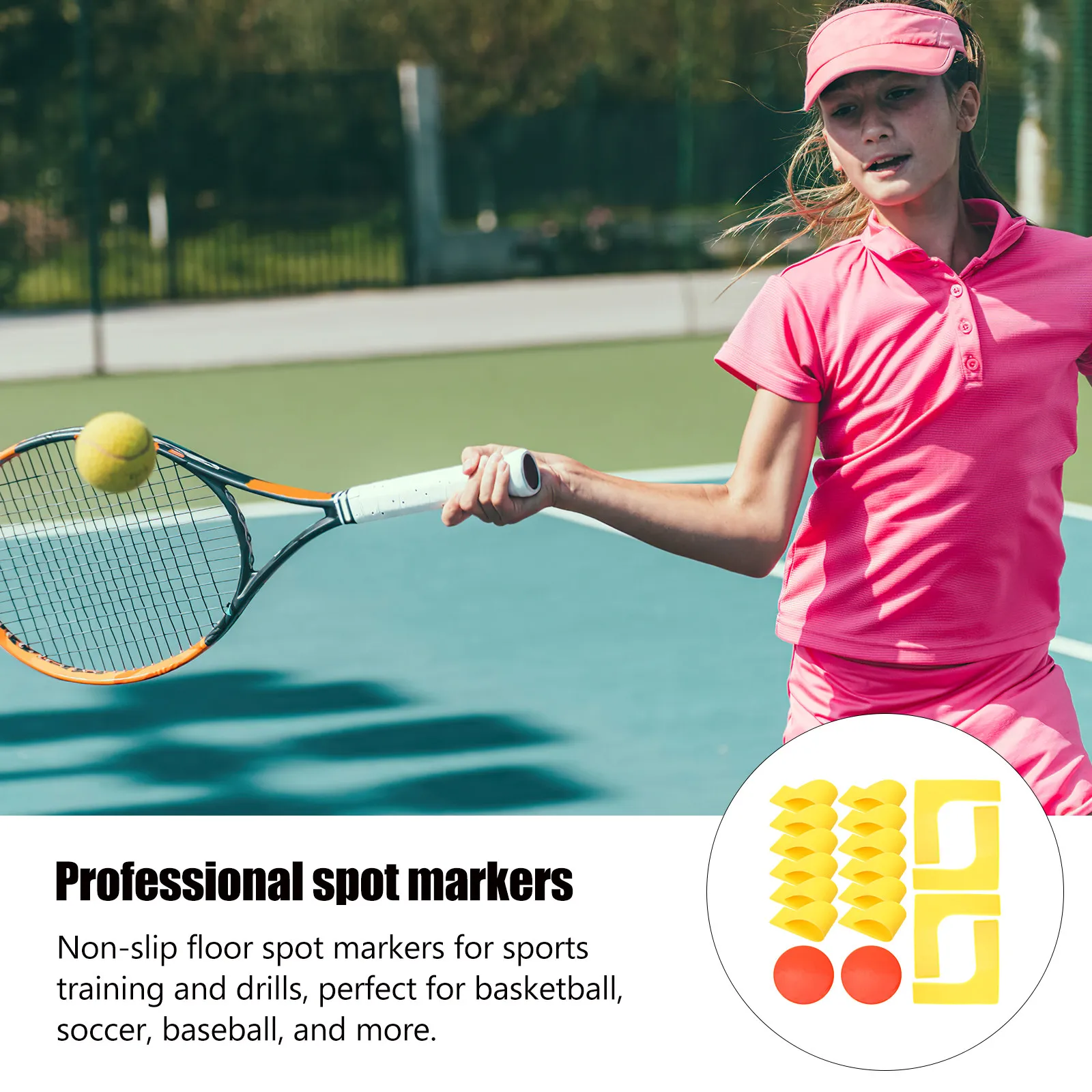 1Set Spot Markers Football Training Signs Tennis Court Marker Sports Court Carpet Markers Agility Training Ground Marking Tools