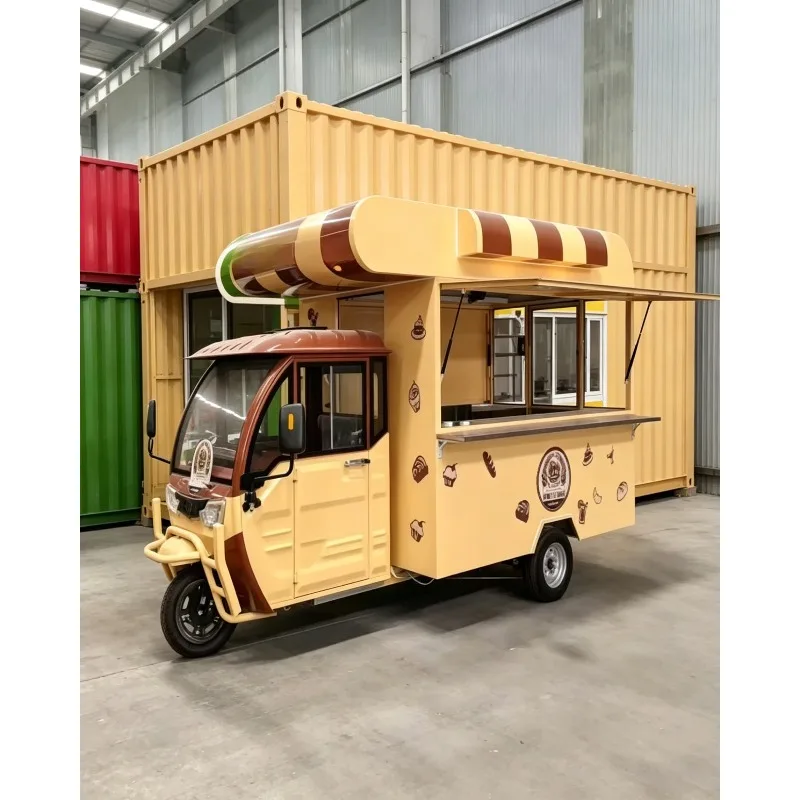 Customized Kebab BBQ Food Trailers Fully Equipped Mobile Kitchen Dining Car French Fries Burger Pizza Food Truck with Deep Fryer