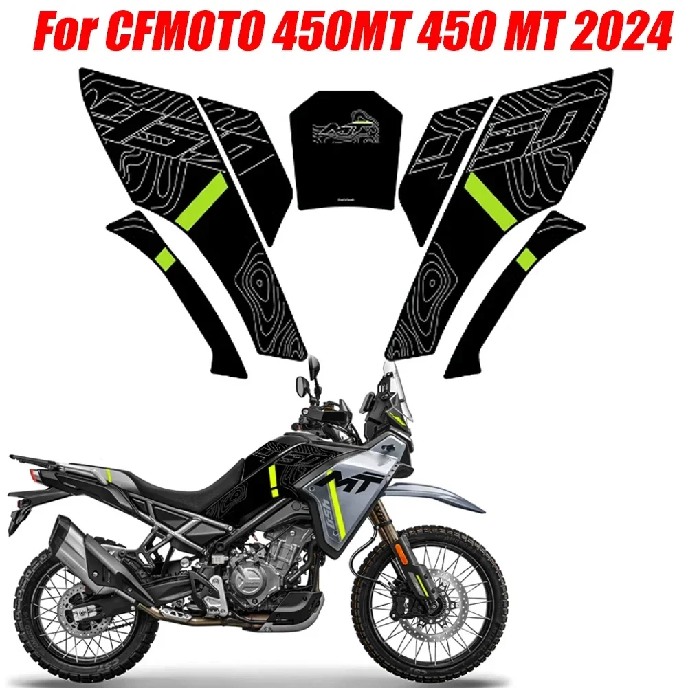 For CFMOTO 450MT 450 MT 2024 Motorcycle Side Sticker Fuel Tank Decal Protector Traction Pad Cover Decoration Sets Anti-slip